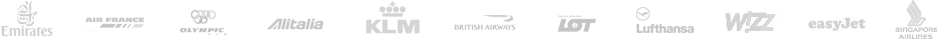 Αεροπορικά εισιτήρια: British Airways, LOT, Emirates, Malev, KLM, Lufthansa, Easy Jet, Ryanair, Singapore Airlines, Alitalia, Air France